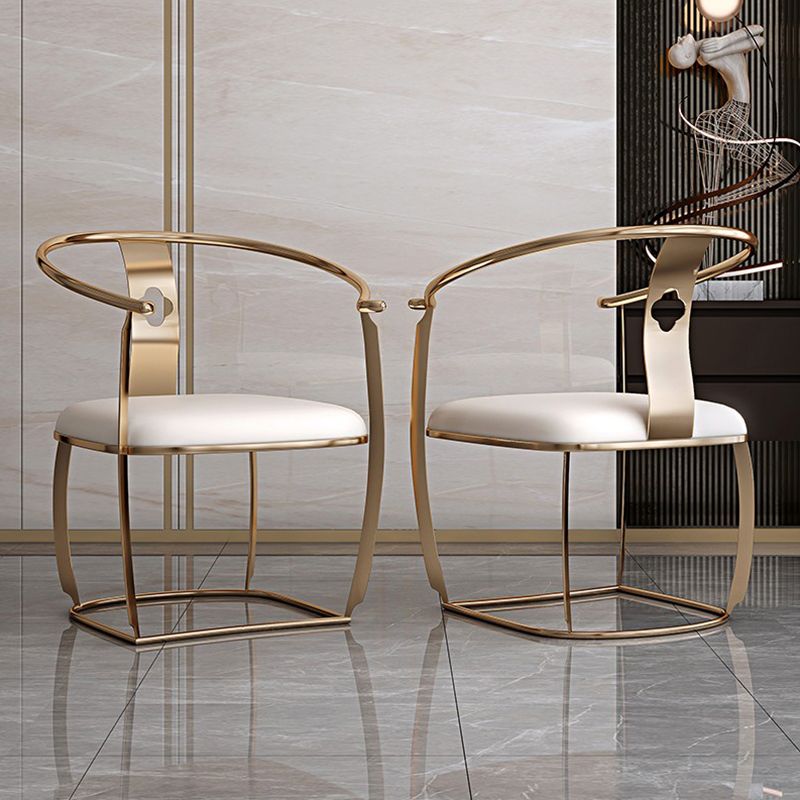 Contemporary Style Arm Chair Metal Dining Room Chair for Home