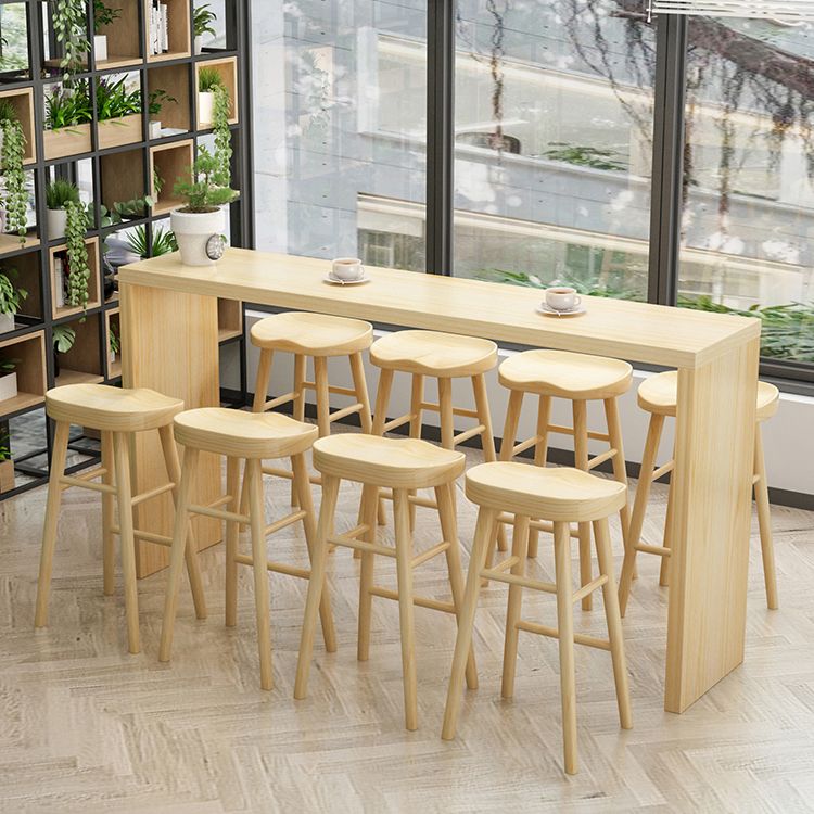 1/5/9 Pieces Modern Rectangular Pub Table Set Wooden Counter Table with Backless Stools