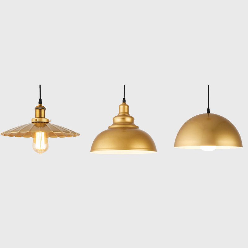 1 Light Geometric Hanging Ceiling Lights Industrial Style Metal Pendant Light Fixtures for Restaurant
