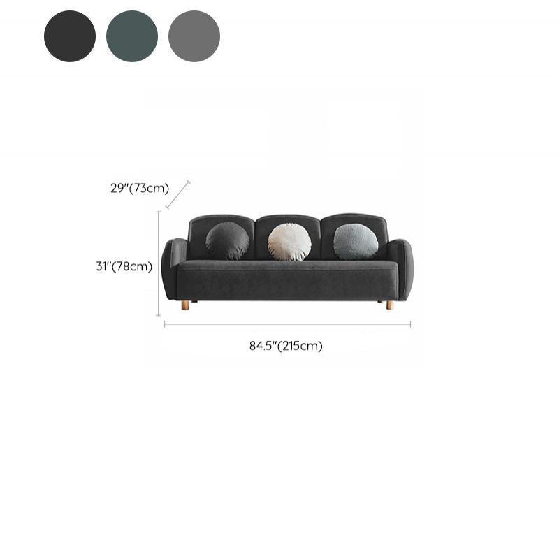 Ultra-Modern Cushions Rolled Arm Living Room Stationary Settee
