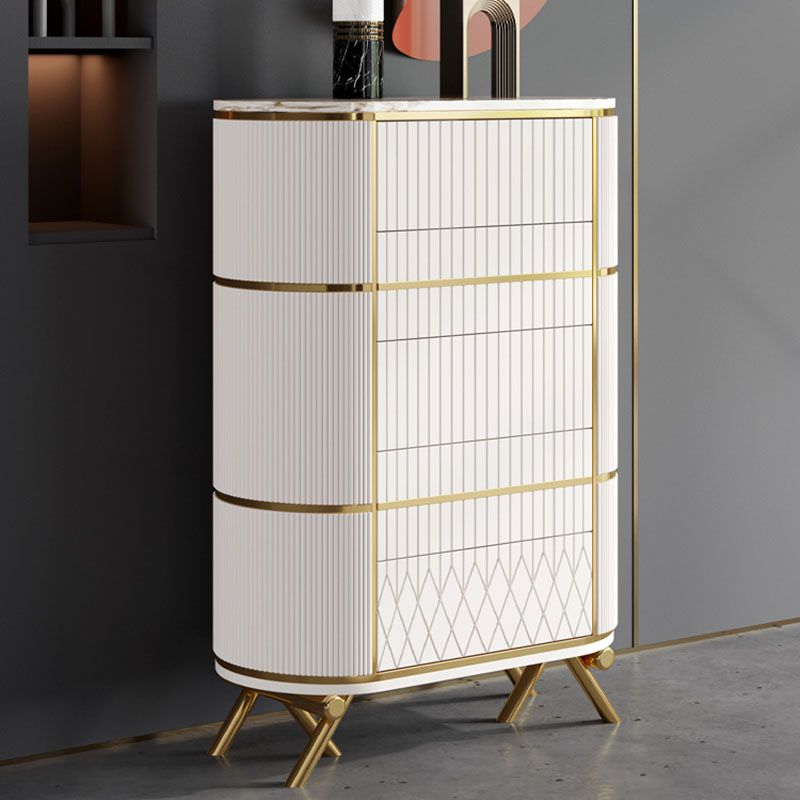Glam Lingerie Chest Stone Vertical Storage Chest with Drawers for Bedroom