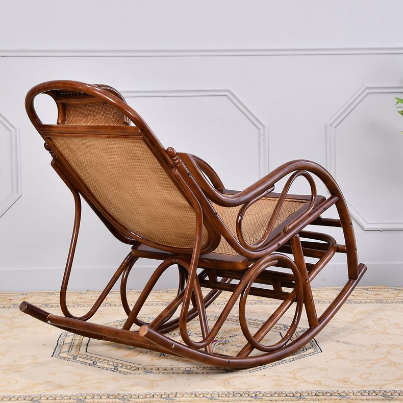 Rattan Rocking Chair Pure Color Traditional Woven Rope Rocking Chair in Living Room