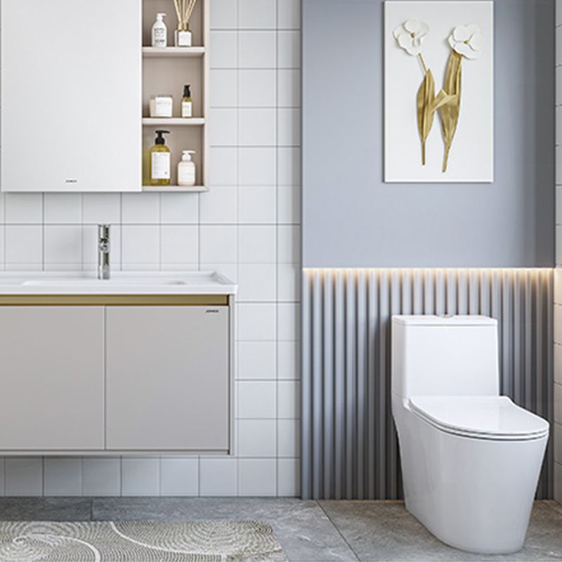 Traditional Floor Mount White Toilet Slow Close Seat Included Toilet Bowl for Bathroom