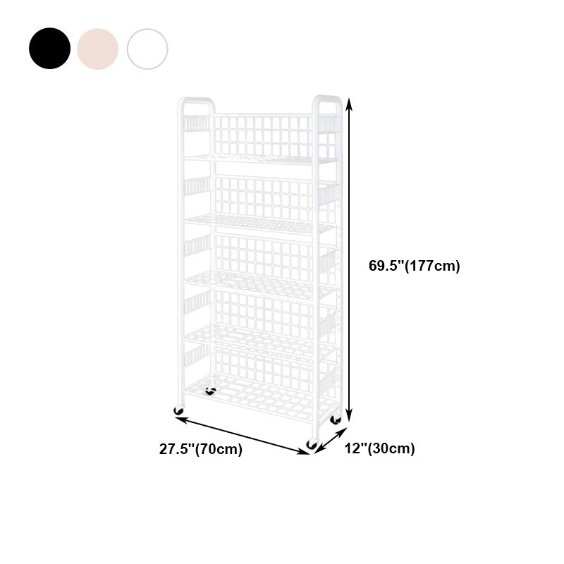 Contemporary Style Metal Bookcase Wheel Bookshelf for Office