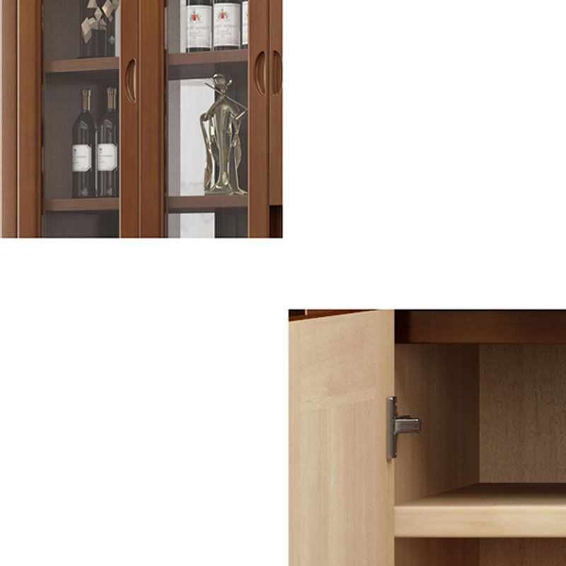Solid Wood Shelves Included Modern Accent Cabinet for Living Room