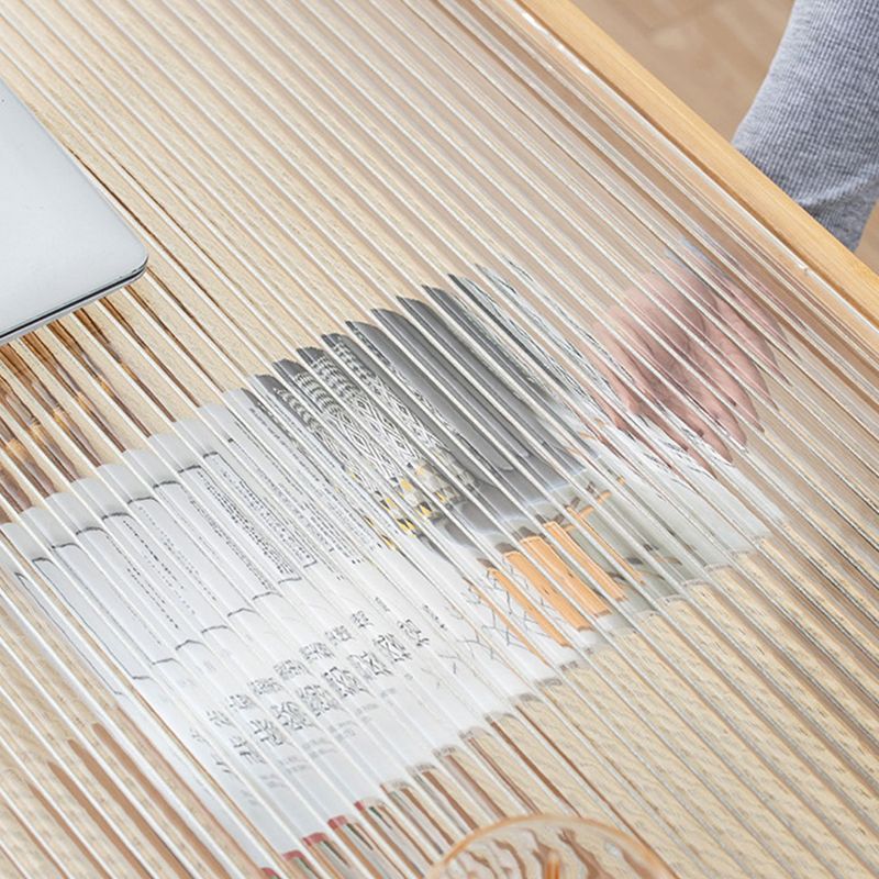 Minimalism Tropical Coffee Table Glass 4 Legs Storage Rectangular Coffee Cocktail Table