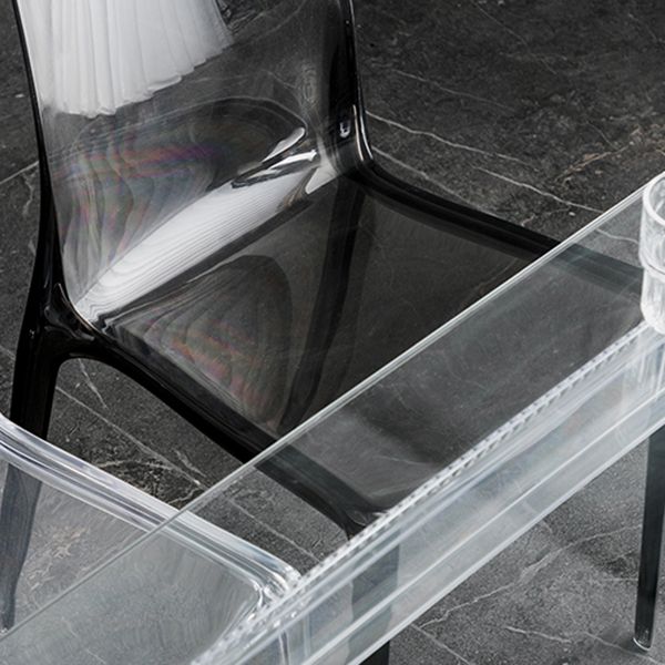 Modern Acrylic Armless Solid Back Dining Accent Chair for Home