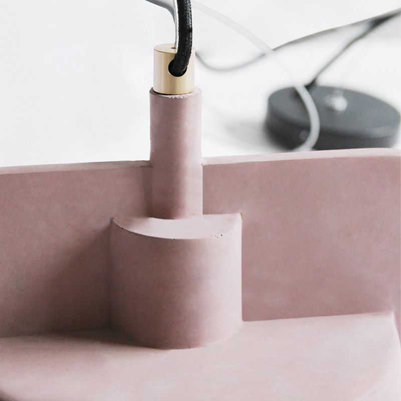 Geometrische Decke Anhänger Leicht Industrielle Zement 1 Hellgrau/Beige/rosa Hängedecke, 6 "/8"/9 "W.