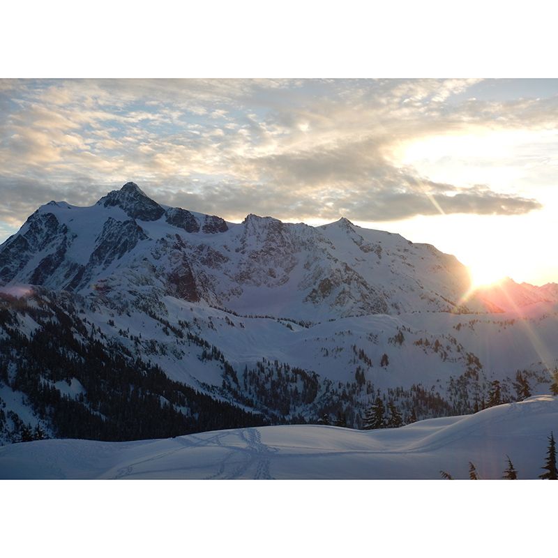 High Mountain View Wall Mural Water-Resistant Wall Covering for Accent Wall