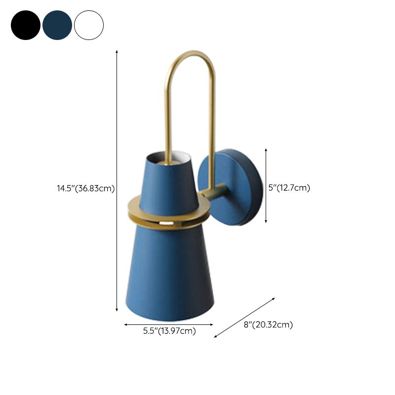 Single Cone Wall Mounted Sconce Modernism Metal Wall Light Sconces