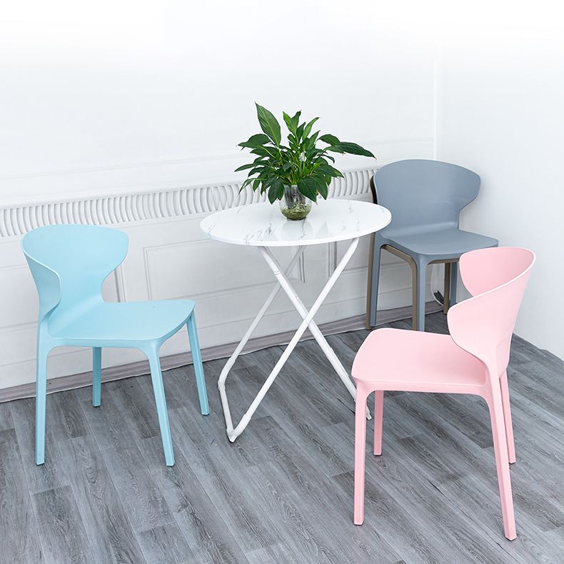 Silla lateral de plástico para conferencia escandinava, acabado mate, Wingback, silla de comedor