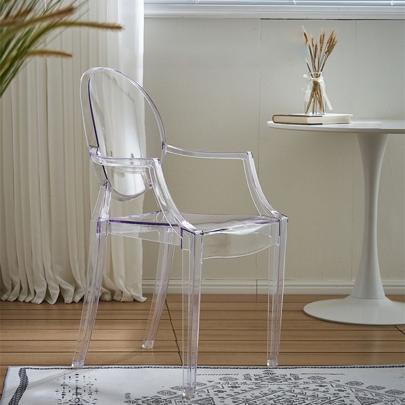 Scandinavian Plastic Dining Chairs Open Back Home Dining Side Chair