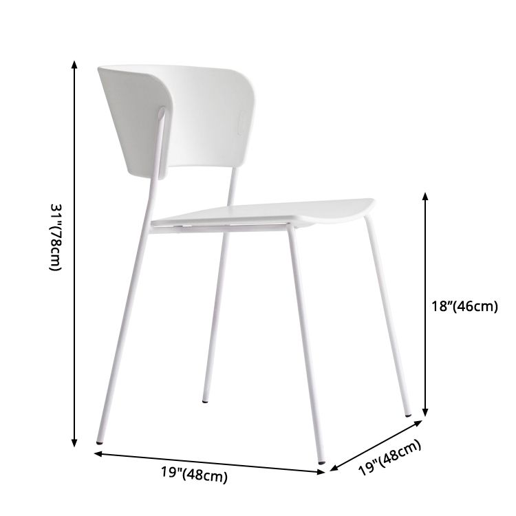 Contemporary Dining Chair Open Back Side Chair with Metal Legs for Home Use