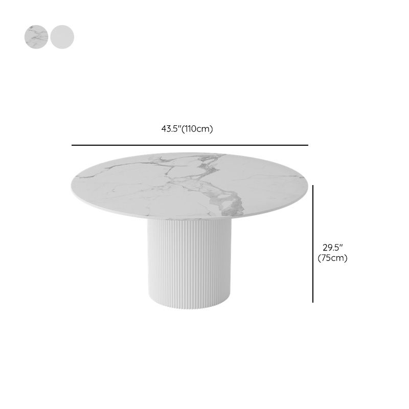 Modern Pedestal White Dining Table Stone Table for Dining Room