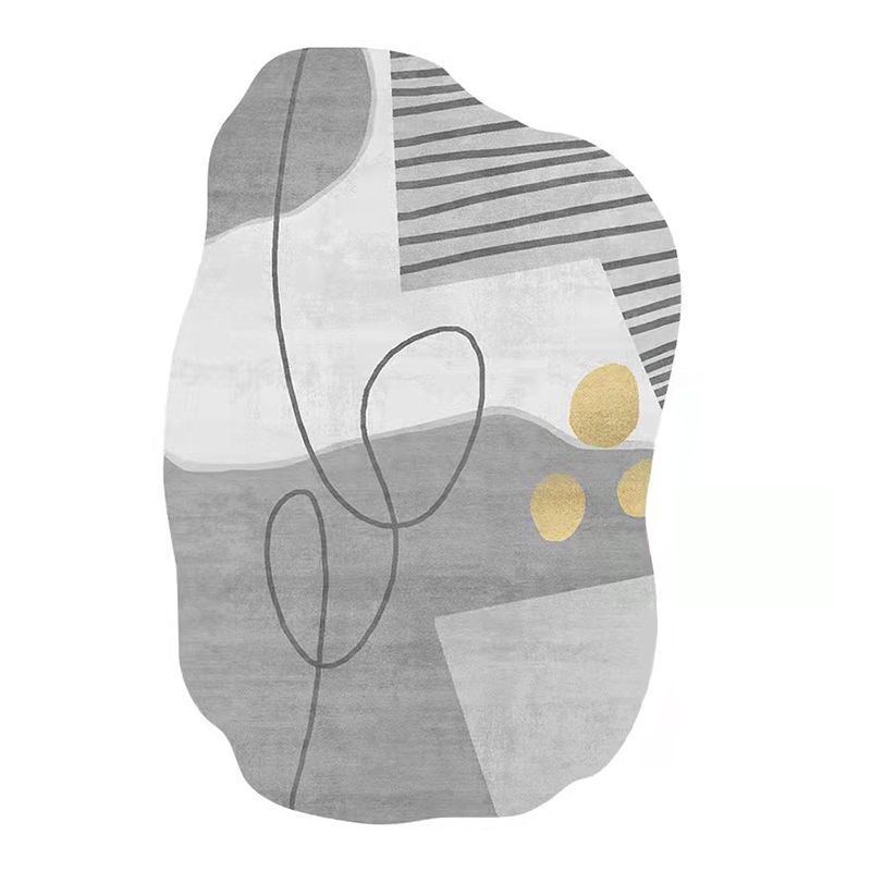 White Color Piece Rug Polyester Simple Rug Stain Resistant Rug for Living Room