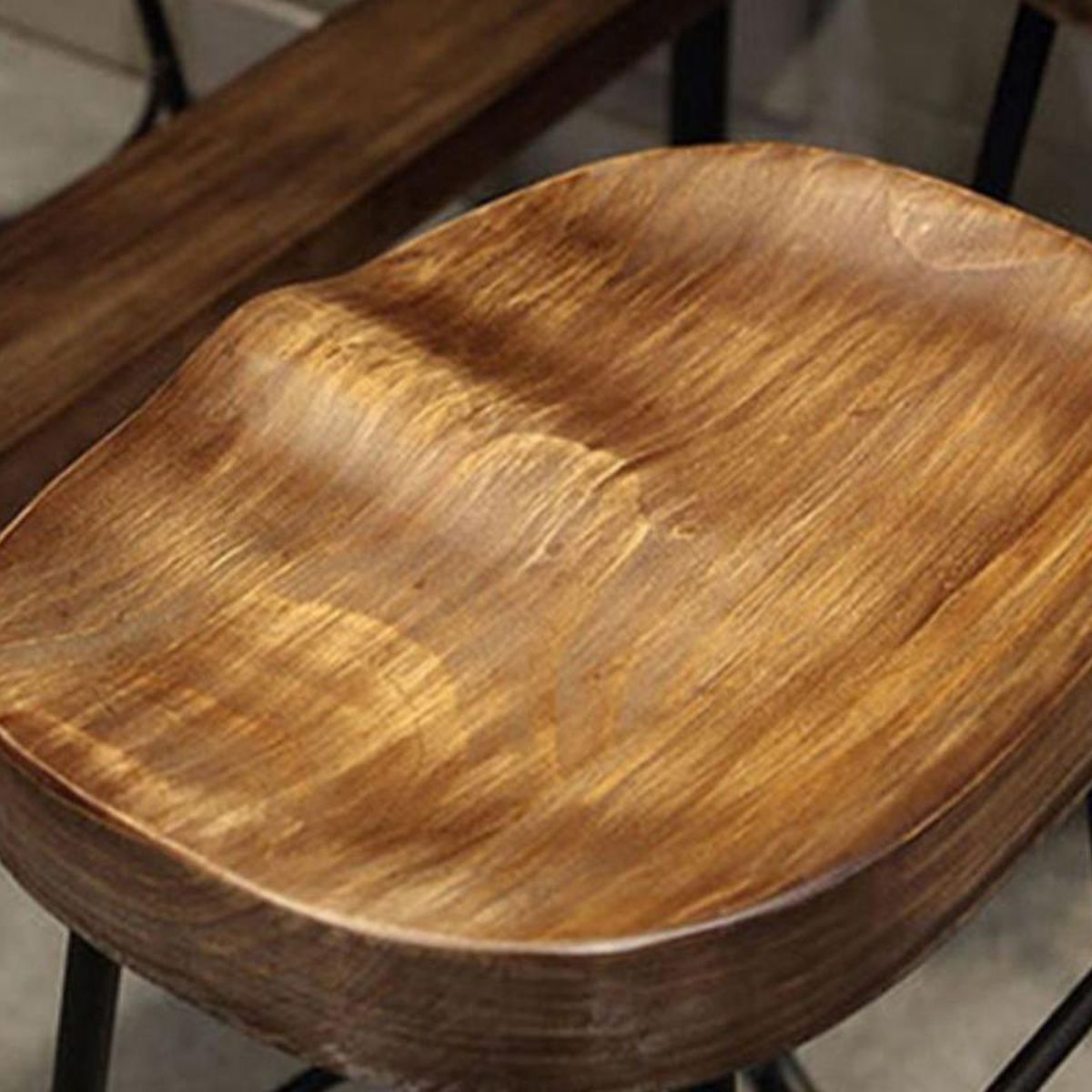 Contemporary Backless Dining Stools Solid Wood Bar Stools with Footrest