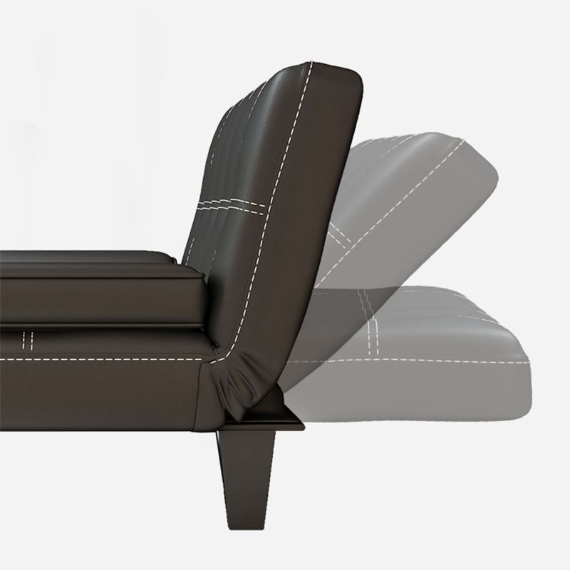 Faux Leather Pillow Top Arms /Armless Sleeper Sofa Bed Biscuit Back Convertible Sofas