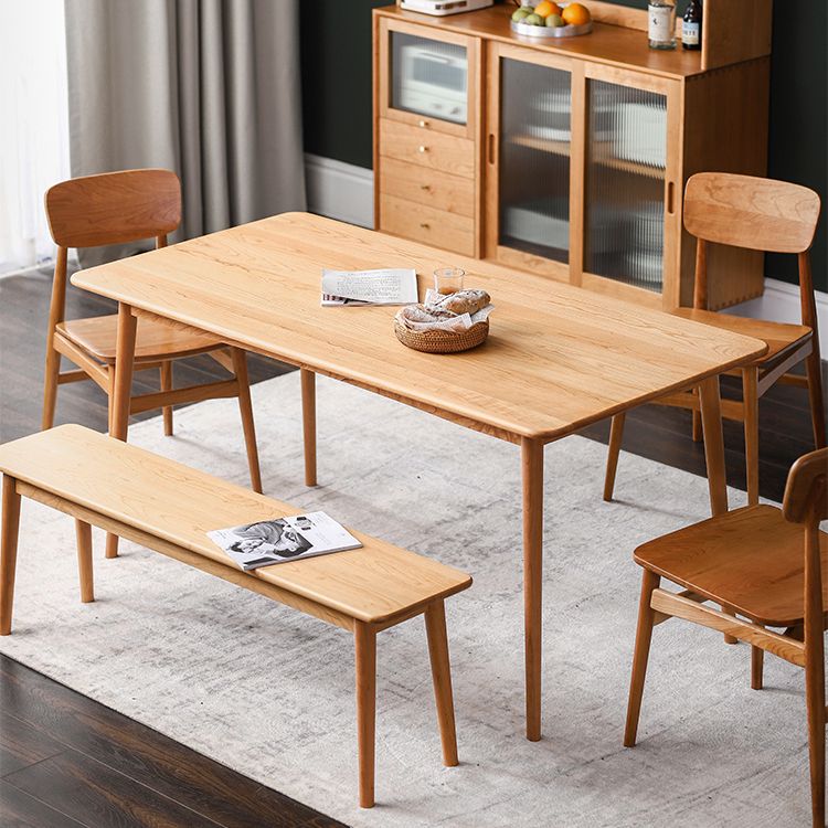 Vaste houten rechthoek eettafel in de natuur eigentijdse keuken houten tafel met 4 poten