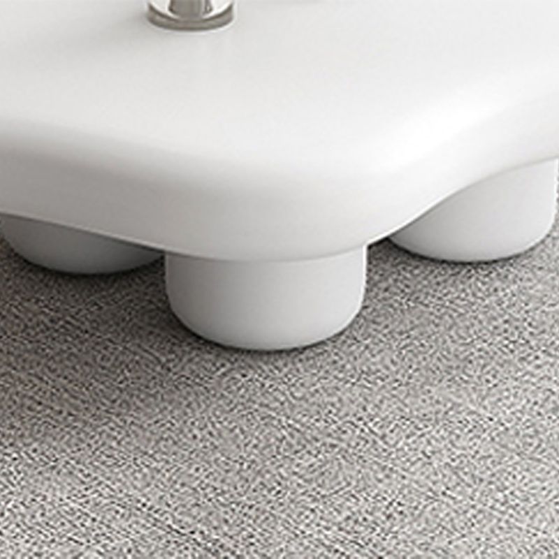 Scandinavian 4 Legs Coffee Table Free form Wooden Cocktail Table in White