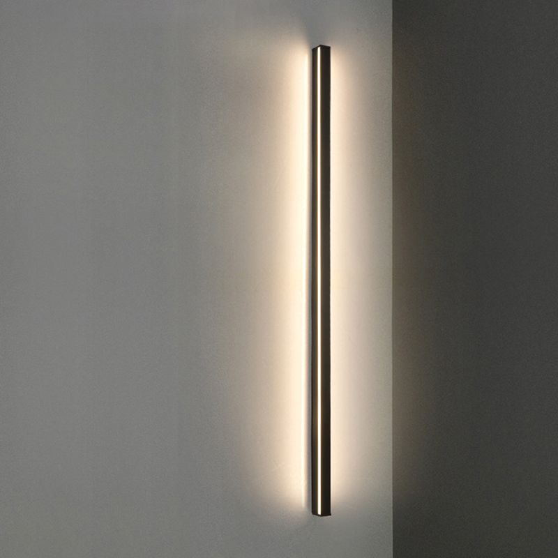 Modern Metal Wall Sconce Linear Shape Vanity Lamp with Plastic Shade for Bathroom