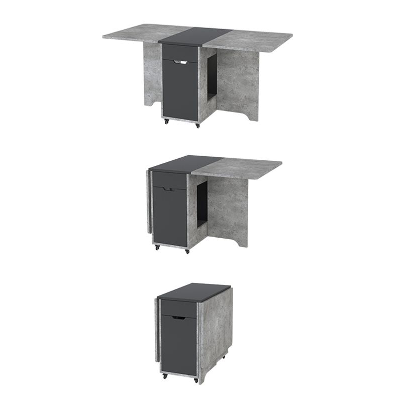 Mesa de madera artificial plegable Mesa rectangular moderna con almacenamiento (solo mesa)