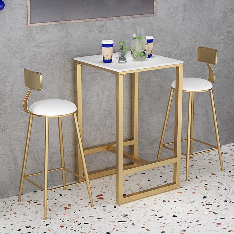 Glam 1/2/3/5 Pieces Counter Set Coffee Shop Trestle Stone Table and Stool Set