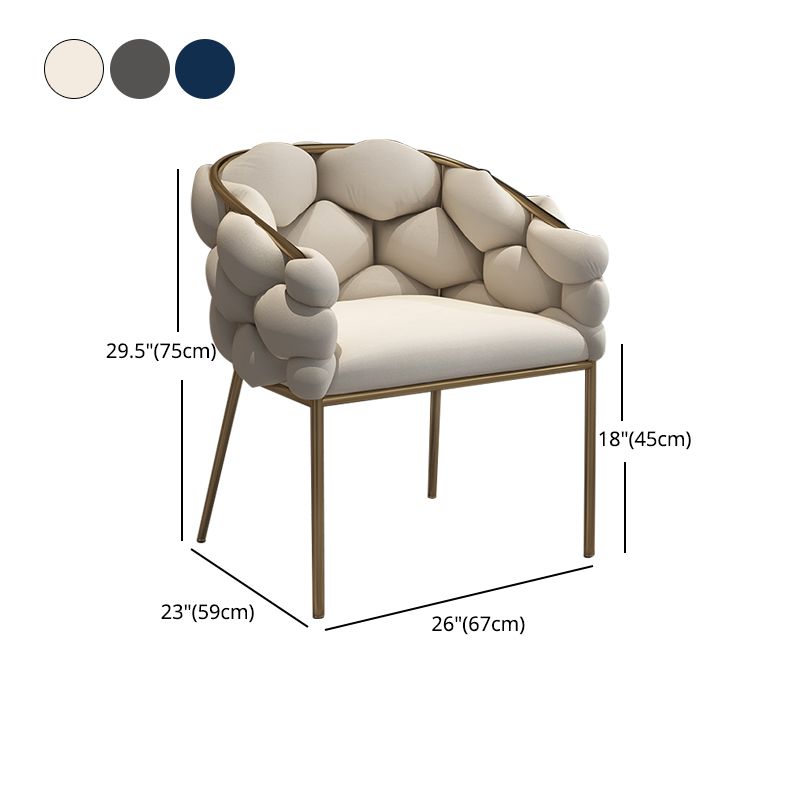 Upholstered Dining Chairs Nordic Style Solid Back Armless Chairs