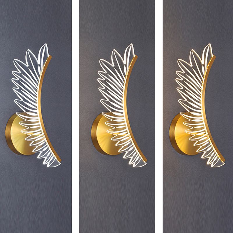 Modern Unique Shape Wall Mount Light Fixture Sconce Lamp in Gold for Dining Room