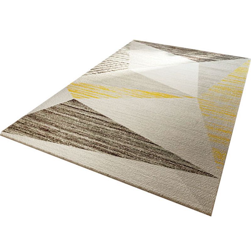 Novel Sketch Effect Geometric Rug Multi-Color Modern Carpet Polyester Stain Resistant Pet Friendly Anti-Slip Rug for Room