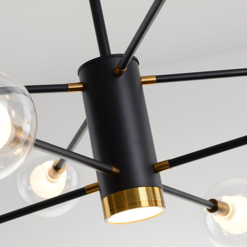 Kugelförmige Form Kronleuchter leichter moderne Glasglas Multi -Licht -Hanglampe für Schlafzimmer