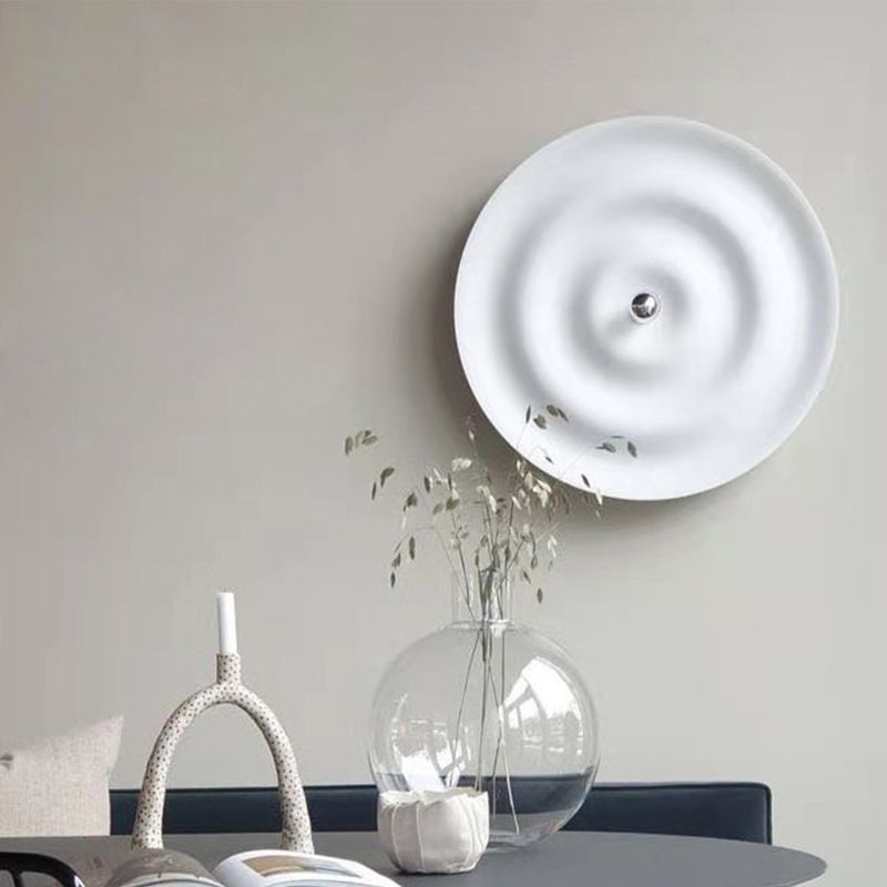 Modern Wall Sconce Ripple Shape Wall Light with Metal Shade for Bedroom