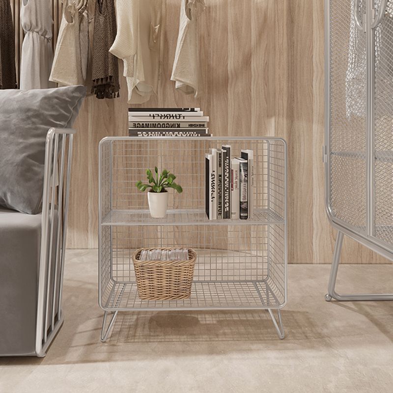 Modern Style Bookcase Vertical Metal Closed Back Bookshelf for Home