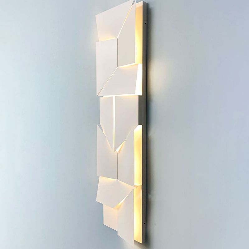 Luce da parete geometrica bianca Sconcetti di luce moderna in metallo funzione con palette di funce in metallo