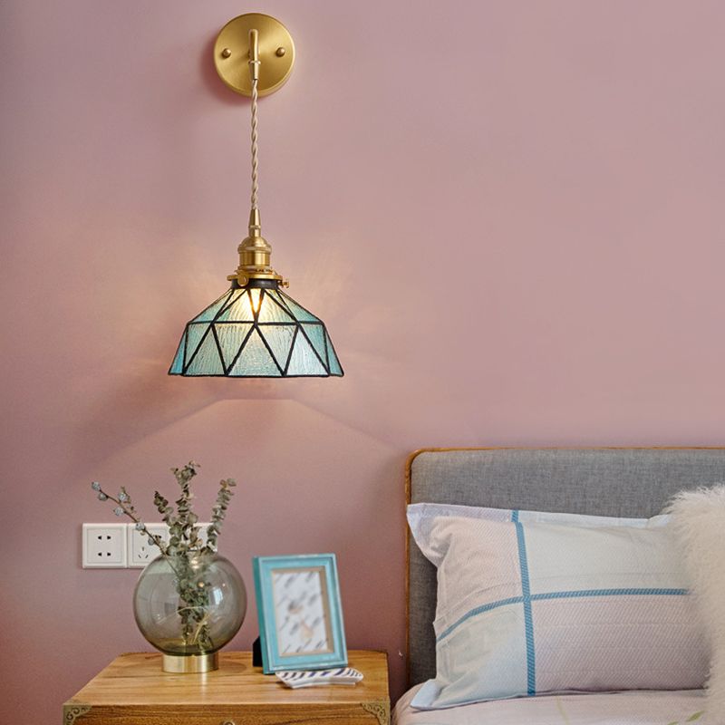 Geometric Shape Glass Wall Light Industrial Style 1 Light Wall Light Sconce