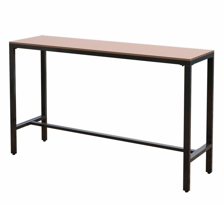 Modern Trestle Bar/Dinette Table Rectangle Outdoor Footrest Bar Height Table