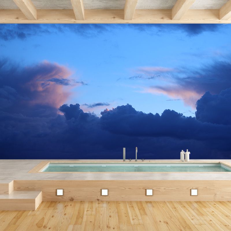 Sky Wall Mural Decal Moisture Resistant for Shops Cafeteria, Made to Measure