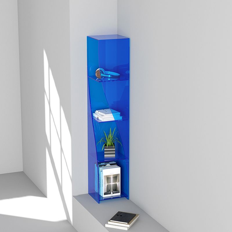 Modern Style Closed Back Bookshelf Vertical Acrylic Bookcase