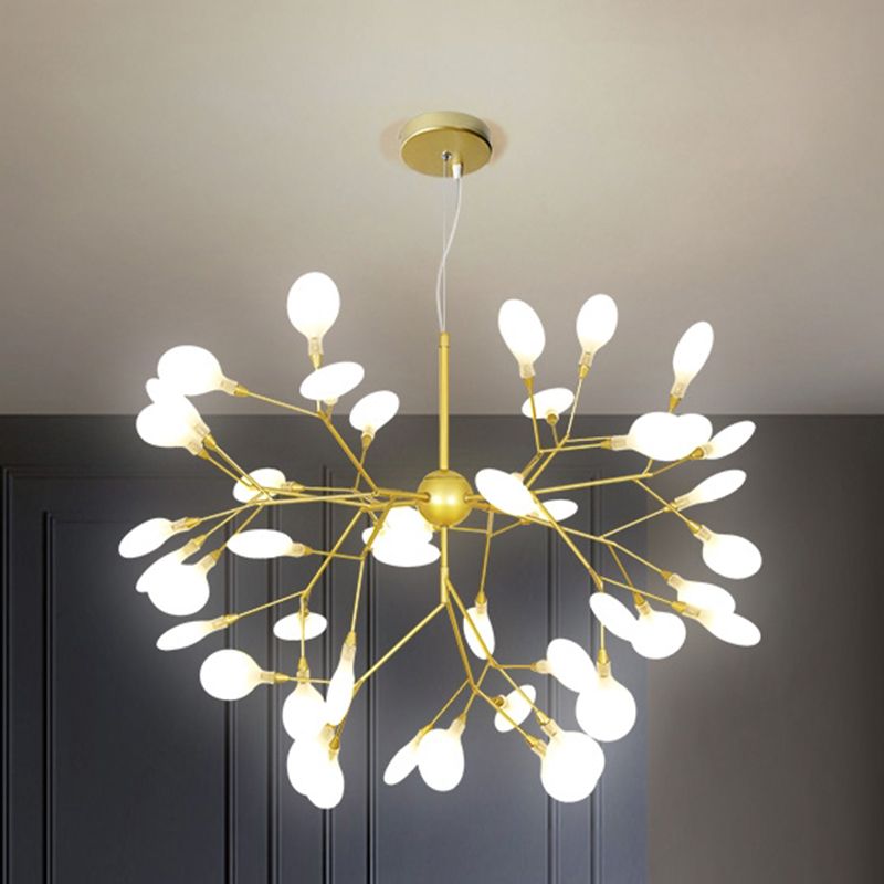 Firefly Chandelier Lighting Nordic Style Acrylic Restaurant LED Pendant Lamp in Gold