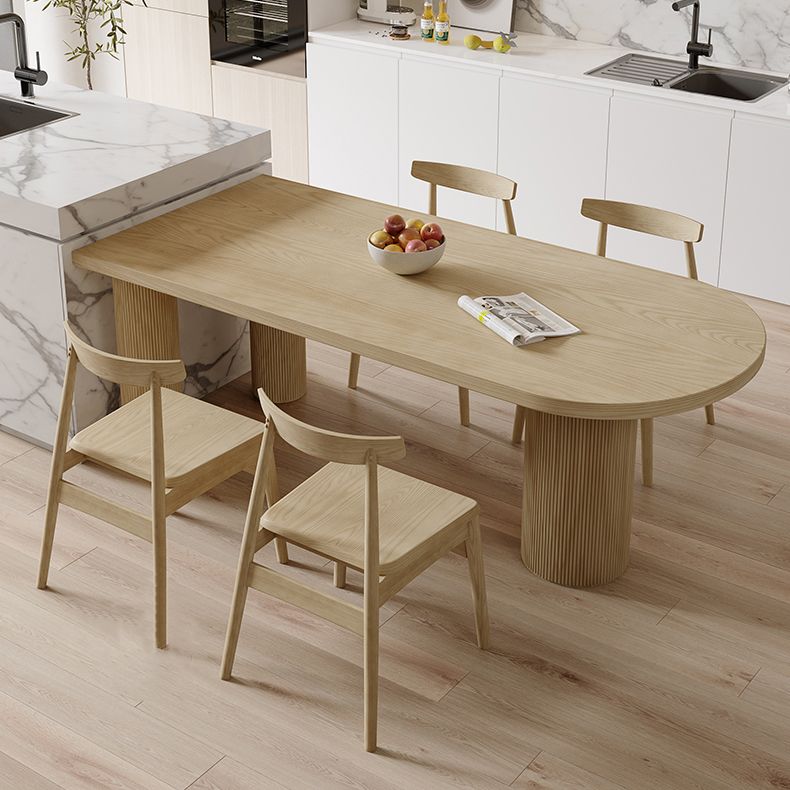 Modern Style Dining Table Brown Solid Wood Dining Table for Kitchen