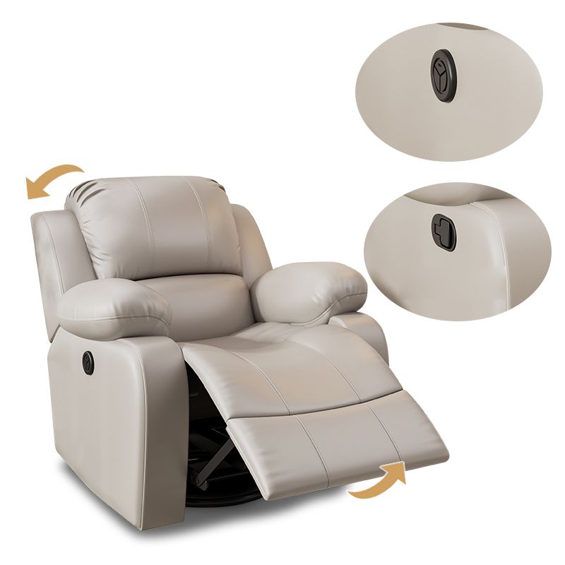 Metal Frame Standard Recliner Faux Leather  Recliner Chair with Lumbar