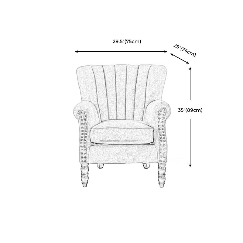 Nailhead Trim Chair 29.5" L x 29.1" W x 35" H Solid Wood Frame Chair for Living Room