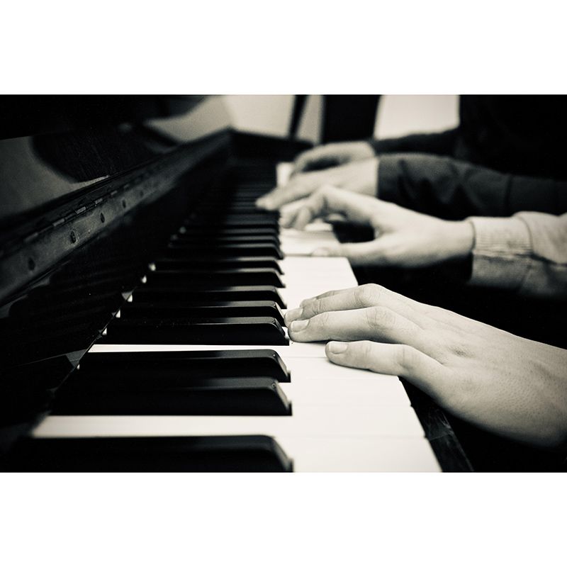 Black and White Piano Mural Decorative Wallpaper Wall Covering