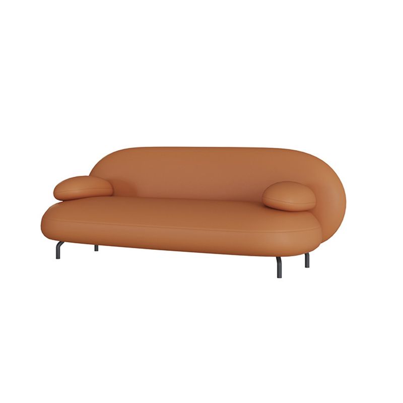 Contemporary Faux Leather Standard Settee Pillow Top Arm Tight Back Sofa
