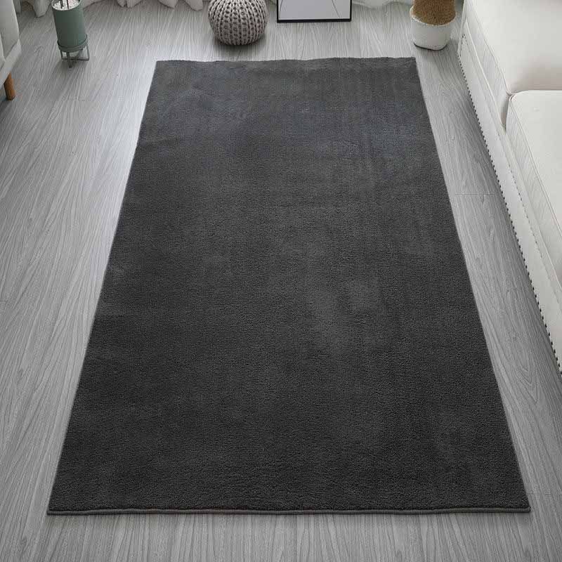 Simple Solid Color Carpet Brown Polyester Indoor Rug Anti-Split Area Rug for Indoor Room