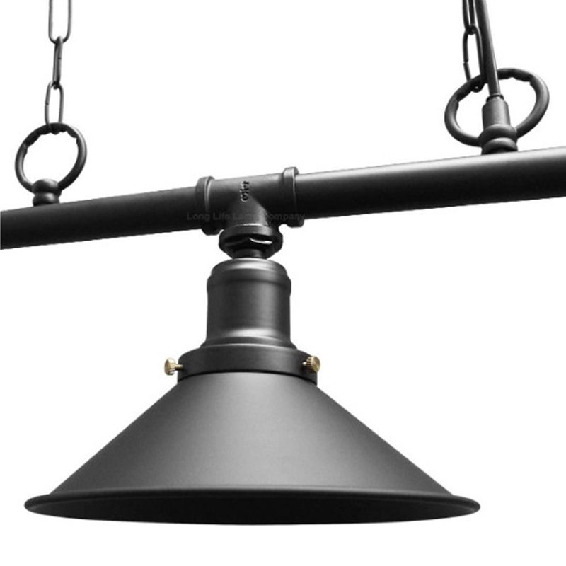 Metal Cone Island Linear Colgante Industrial Comedor de la isla de la isla de la isla