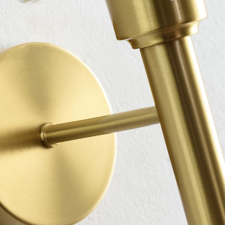 Oro Pronzo da parete a 1 luci a 1 luce in moderna luce da parete da interno in rame di lusso con tonalità di vetro
