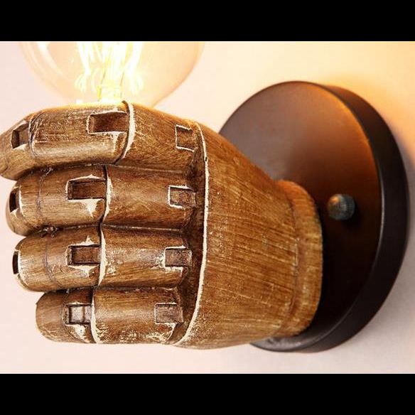 Retro Industrial Style Fist-shaped Wall Sconce Resin 1 Light Sconces for Bar Cafe