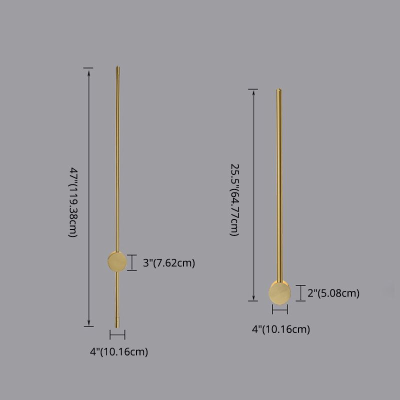 Modernist Style Thin-Line Wall Sconce Metal 1 Light Wall Lamp in Brass