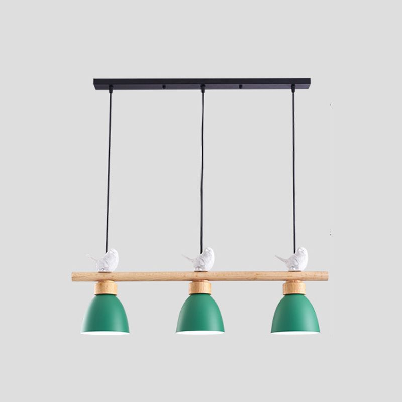 Metal 3 Lights Island Pendant Lighting Bell-Shaped Modern Island Light Fixtures for Dining Room