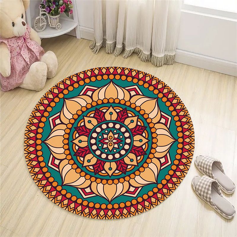 Schwarzer Bohemian Area Teppich Americana Muster Polyester Region Teppich nicht rutscher Backing Teppich für Wohnkultur